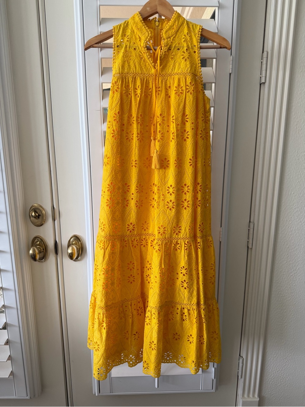 Kate Spade Yellow Eyelet Maxi Dress